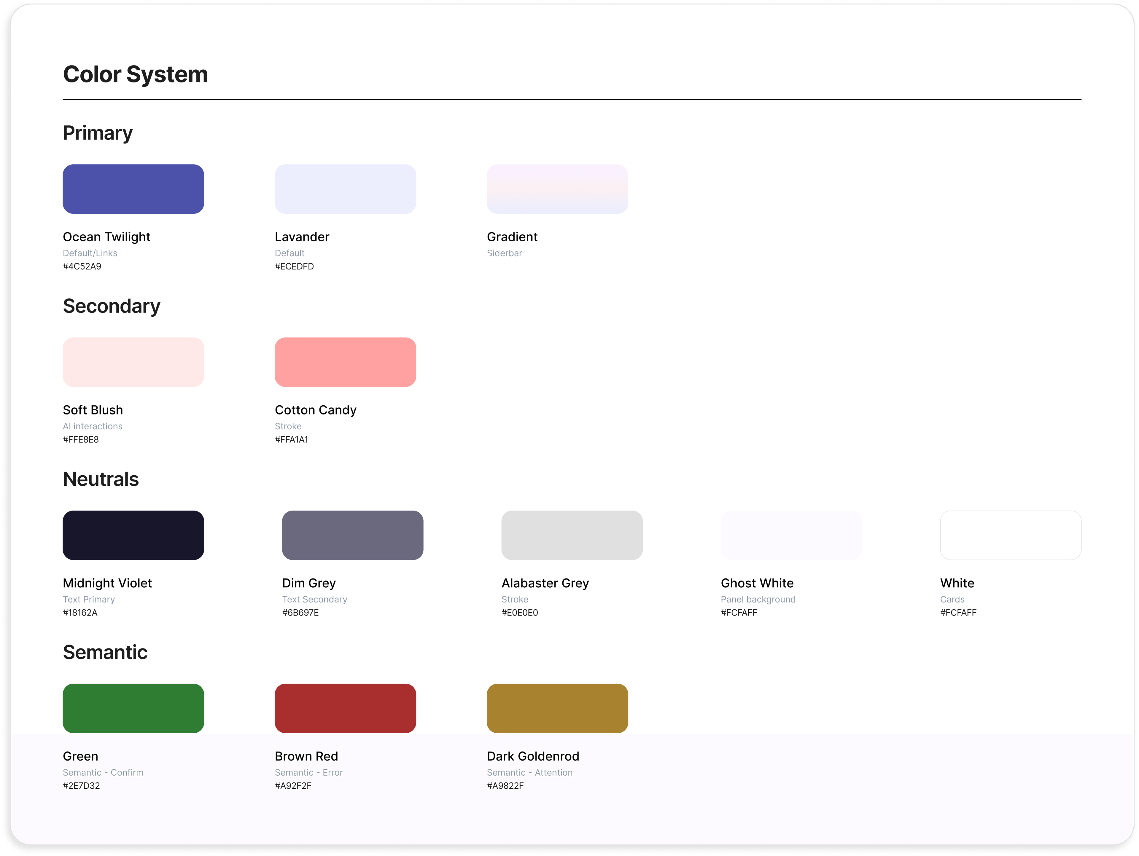Visual identity — Iris color palette and design tokens